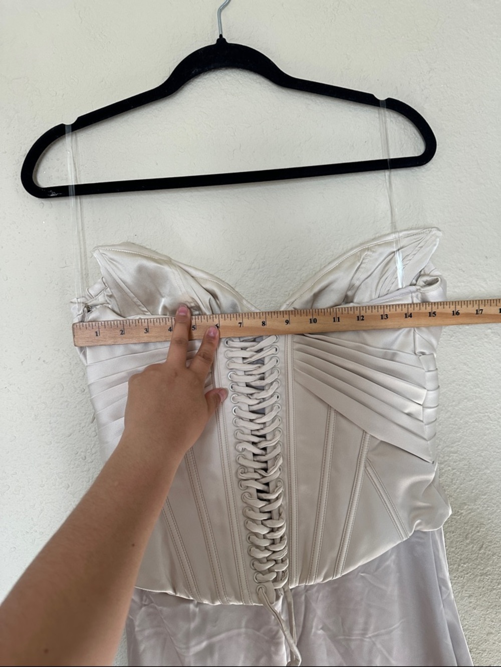 House of CB Eve size L A-C  Ivory Satin Corset Maxi Dress - Limited Edition - Picture 15 of 17